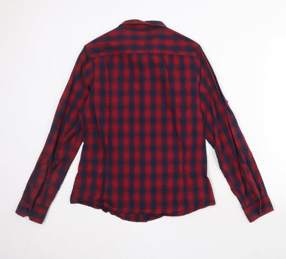 Premier Boys Red Polka Dot 100% Cotton Pullover Button-Up Size M Collared Button