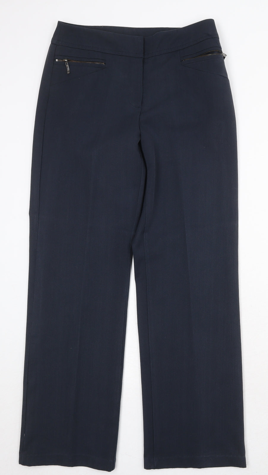 Womens UK Size 8 BHS Regular Fit Dress Pants Blue Trousers