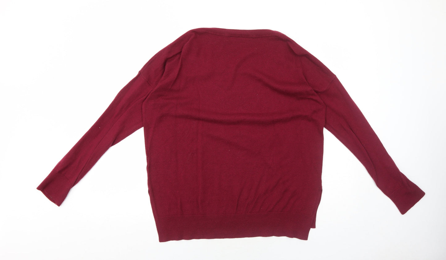 Gap Womens Red Round Neck Nylon Pullover Jumper Size L