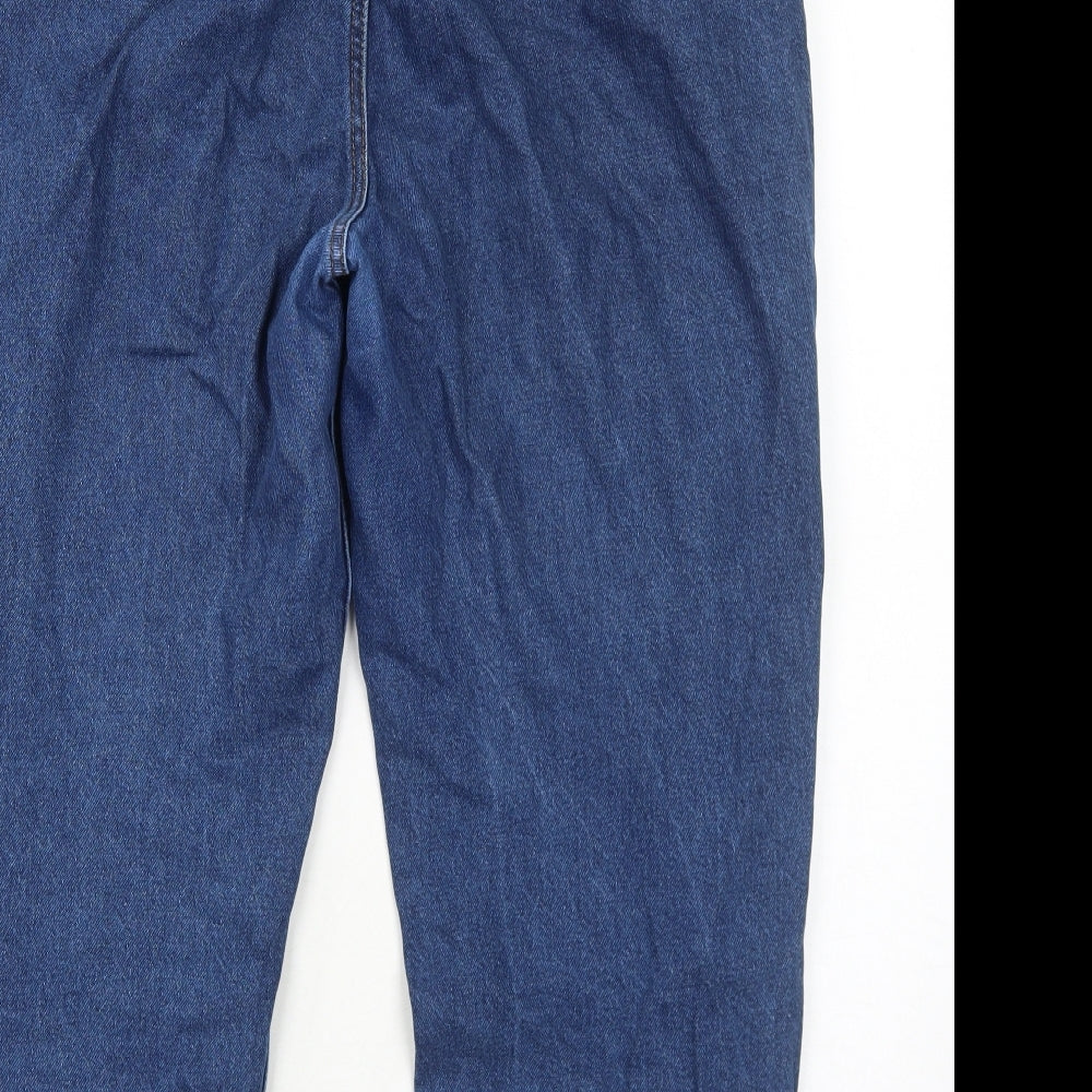 ASOS Womens Blue Cotton Boyfriend Jeans Size 34 in L30 in Regular Zip - Raw hems