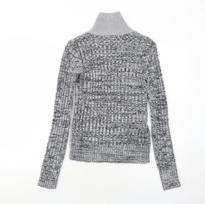 Womens UK Size 8 Rainbow Grey Pullover Jumper