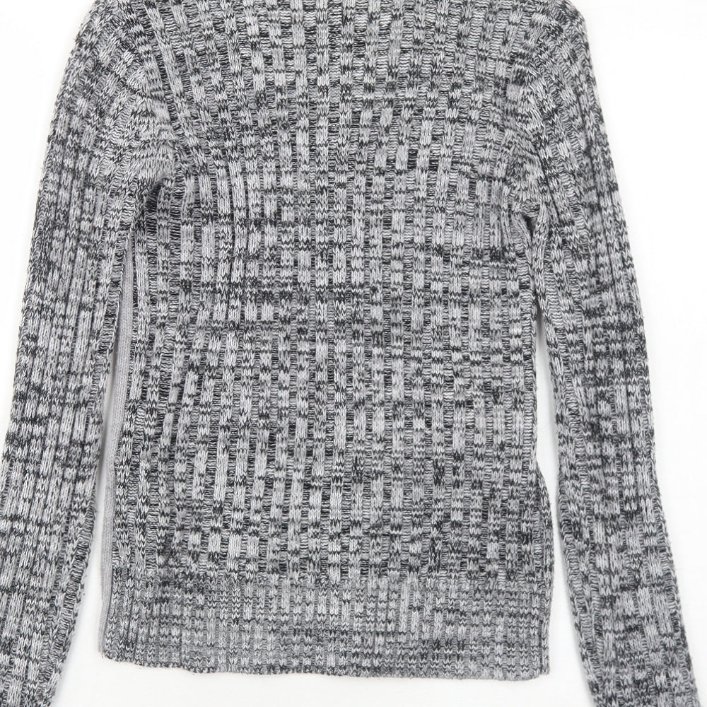 Womens UK Size 8 Rainbow Grey Pullover Jumper