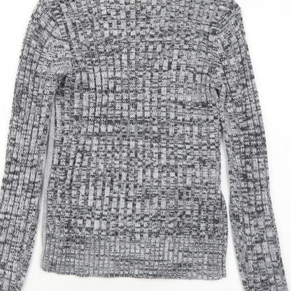 Womens UK Size 8 Rainbow Grey Pullover Jumper