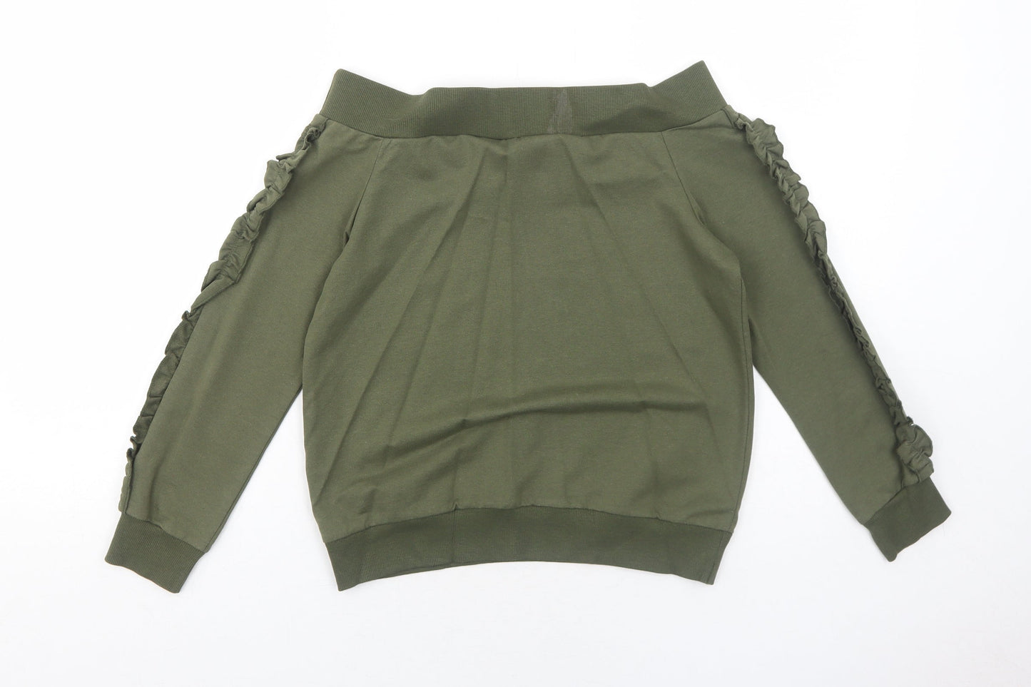 Select Girls Green Cotton Pullover Sweatshirt Size 12-13 Years Pullover - We Are The Future