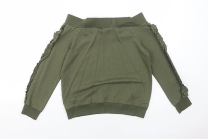 Select Girls Green Cotton Pullover Sweatshirt Size 12-13 Years Pullover - We Are The Future