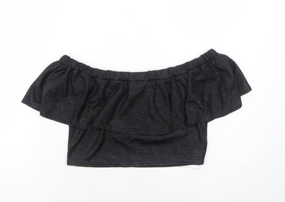 Womens UK Size 10 Lipsy Black Cropped Tank