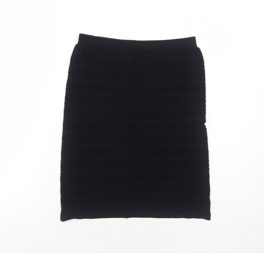 NEXT Womens Black Viscose Mini Skirt Size 8 - Textured