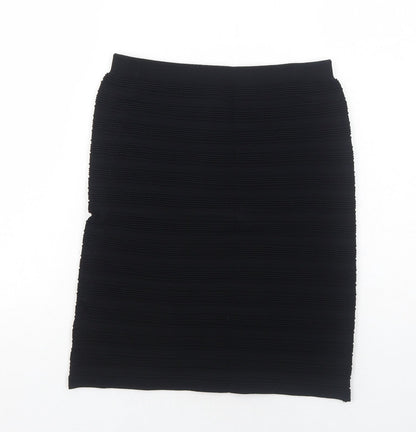NEXT Womens Black Viscose Mini Skirt Size 8 - Textured