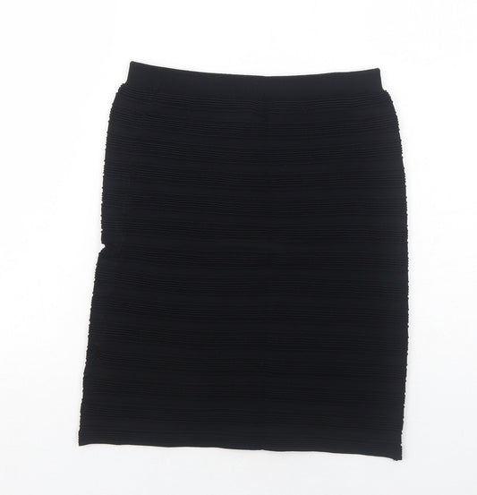 NEXT Womens Black Viscose Mini Skirt Size 8 - Textured