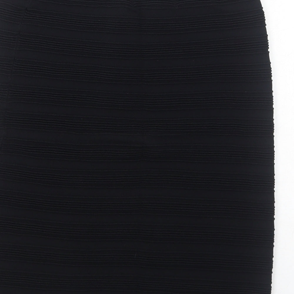 NEXT Womens Black Viscose Mini Skirt Size 8 - Textured