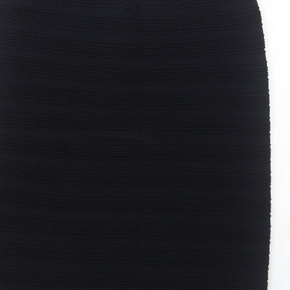 NEXT Womens Black Viscose Mini Skirt Size 8 - Textured