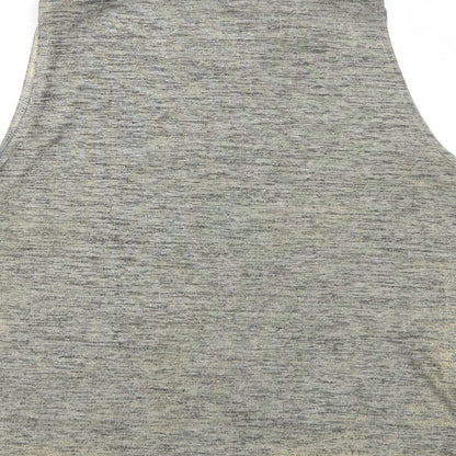 Boohoo Womens Green Geometric Polyester Basic Tank Size 14 Round Neck