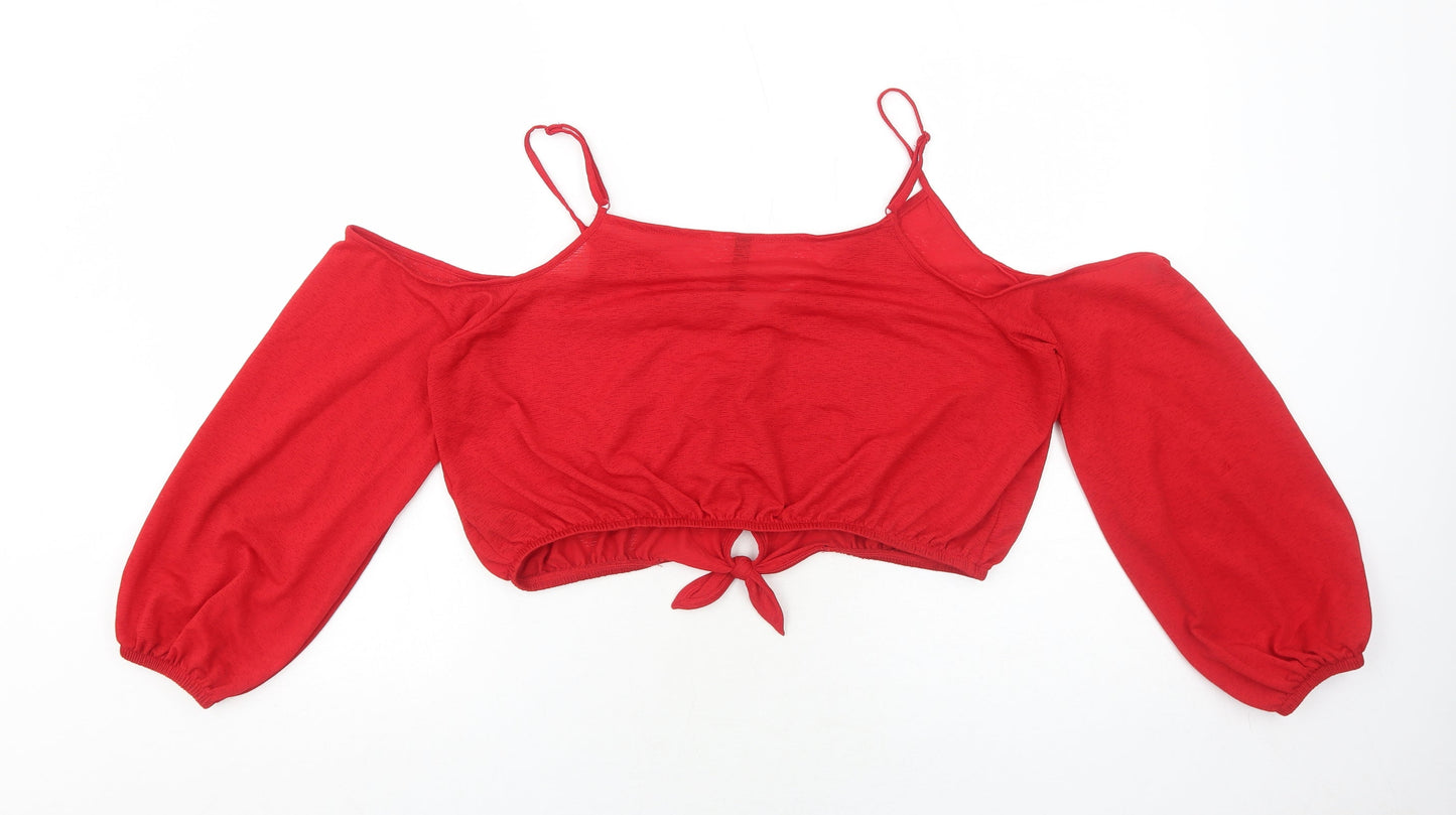 Womens UK Size L H&M Red Cropped Tank