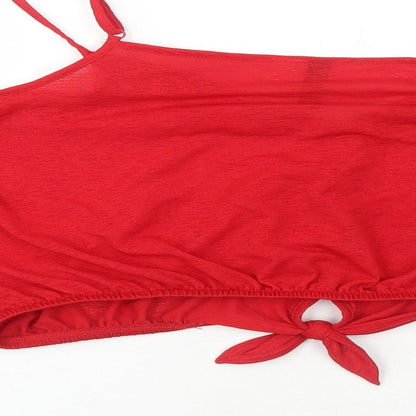 Womens UK Size L H&M Red Cropped Tank