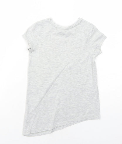 Wonder Woman Girls Grey Polyester Pullover T-Shirt Size 4-5 Years Round Neck Pullover - Heart Asymmetric