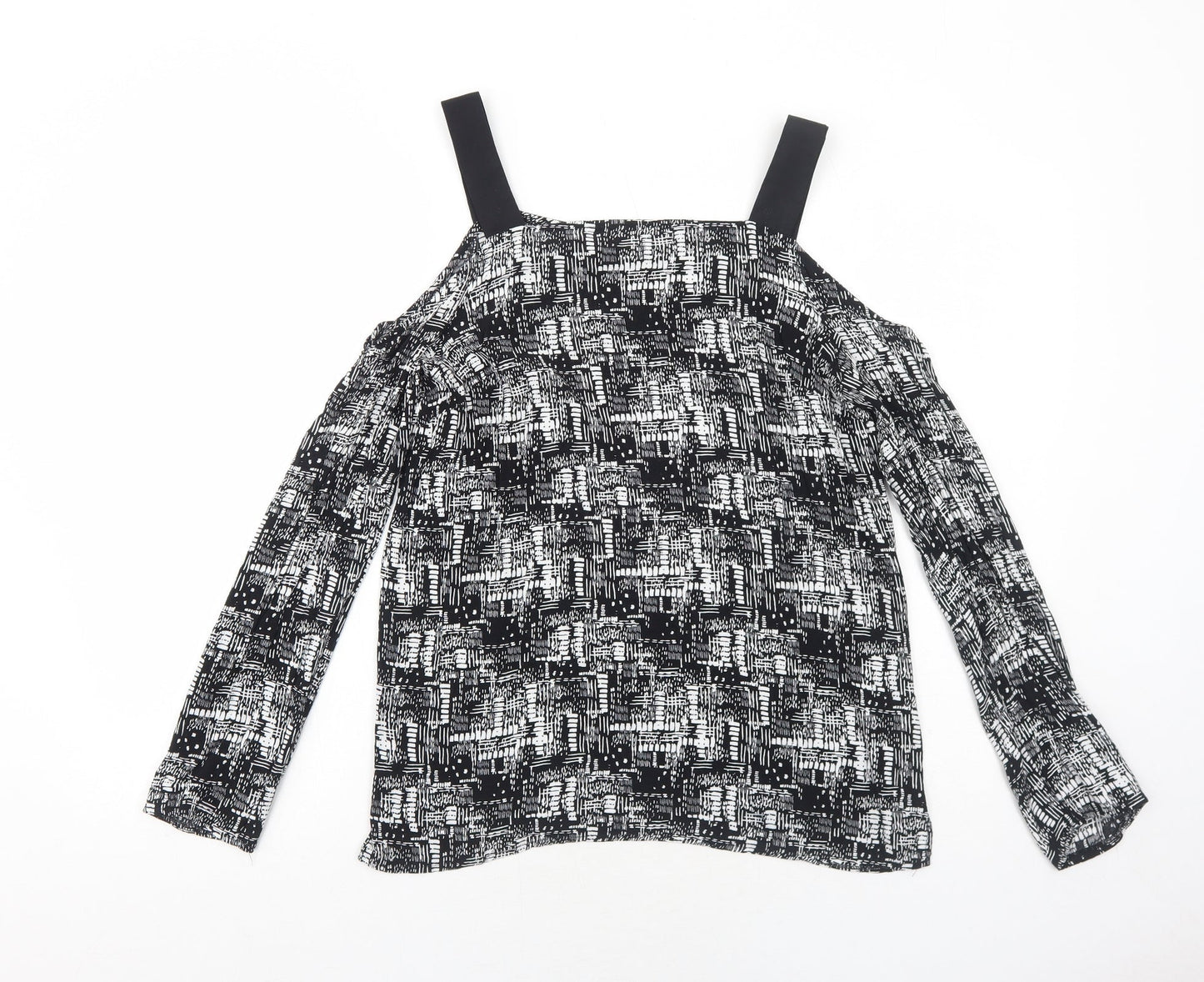 Womens UK Size M Sparkle & Fade Black Basic Blouse