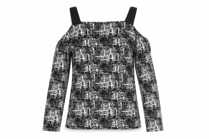 Womens UK Size M Sparkle & Fade Black Basic Blouse