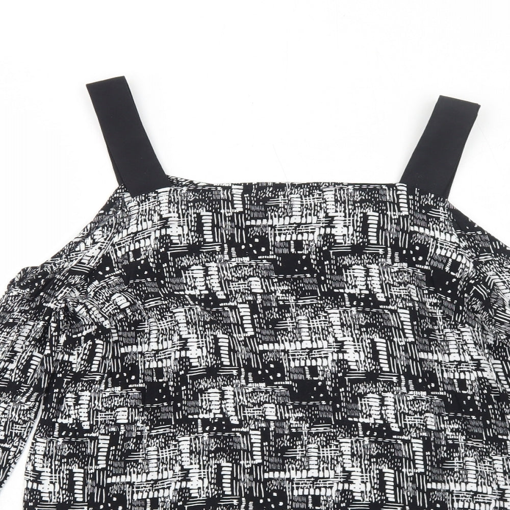 Womens UK Size M Sparkle & Fade Black Basic Blouse