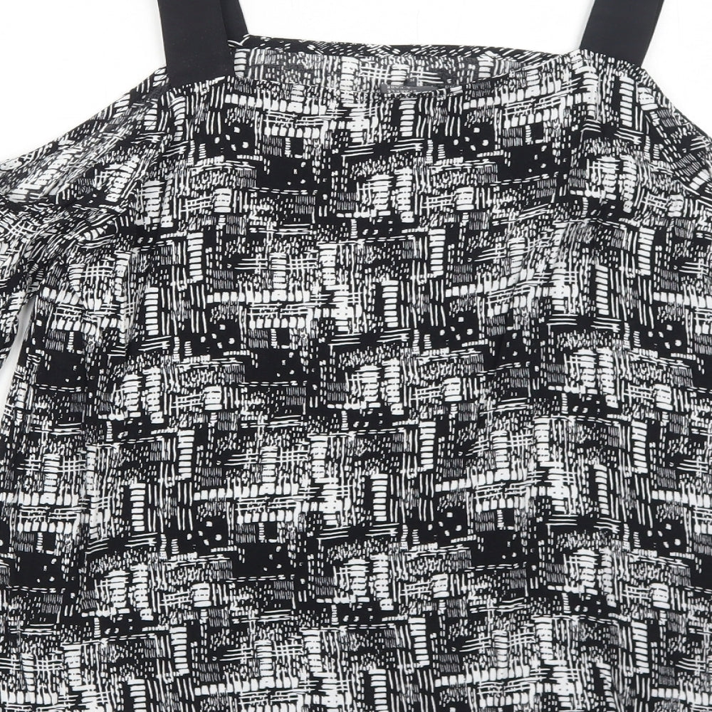 Womens UK Size M Sparkle & Fade Black Basic Blouse