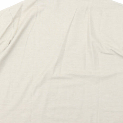 Classic Mens Beige Polyester Polo Size XL Collared Button