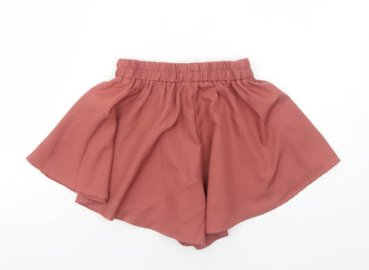 PRETTYLITTLETHING Womens Orange Polyester Sailor Shorts Size 4 Regular Pull On