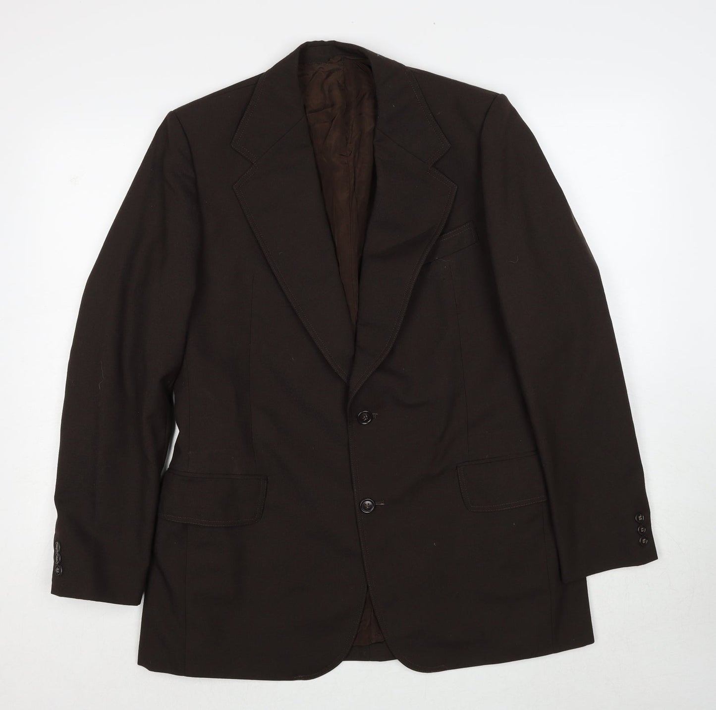 John Temple Mens Brown Polyester Jacket Suit Jacket Size 42 Regular