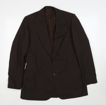 John Temple Mens Brown Polyester Jacket Suit Jacket Size 42 Regular