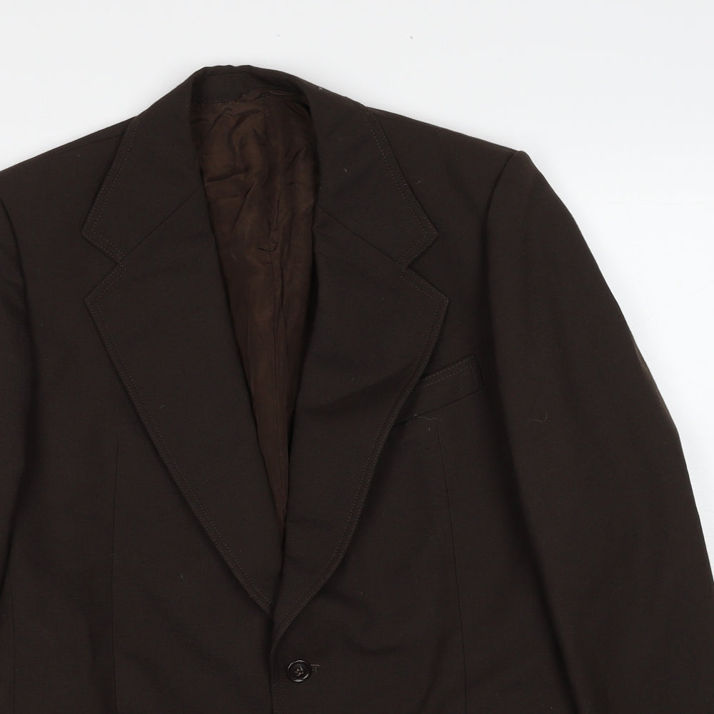 John Temple Mens Brown Polyester Jacket Suit Jacket Size 42 Regular