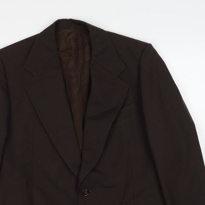 John Temple Mens Brown Polyester Jacket Suit Jacket Size 42 Regular