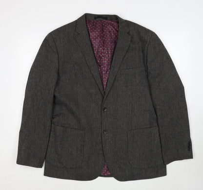 Mens UK Size L Boston Crew Regular Grey Suit Jacket
