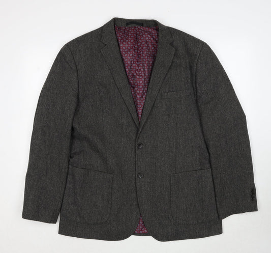 Mens UK Size L Boston Crew Regular Grey Suit Jacket