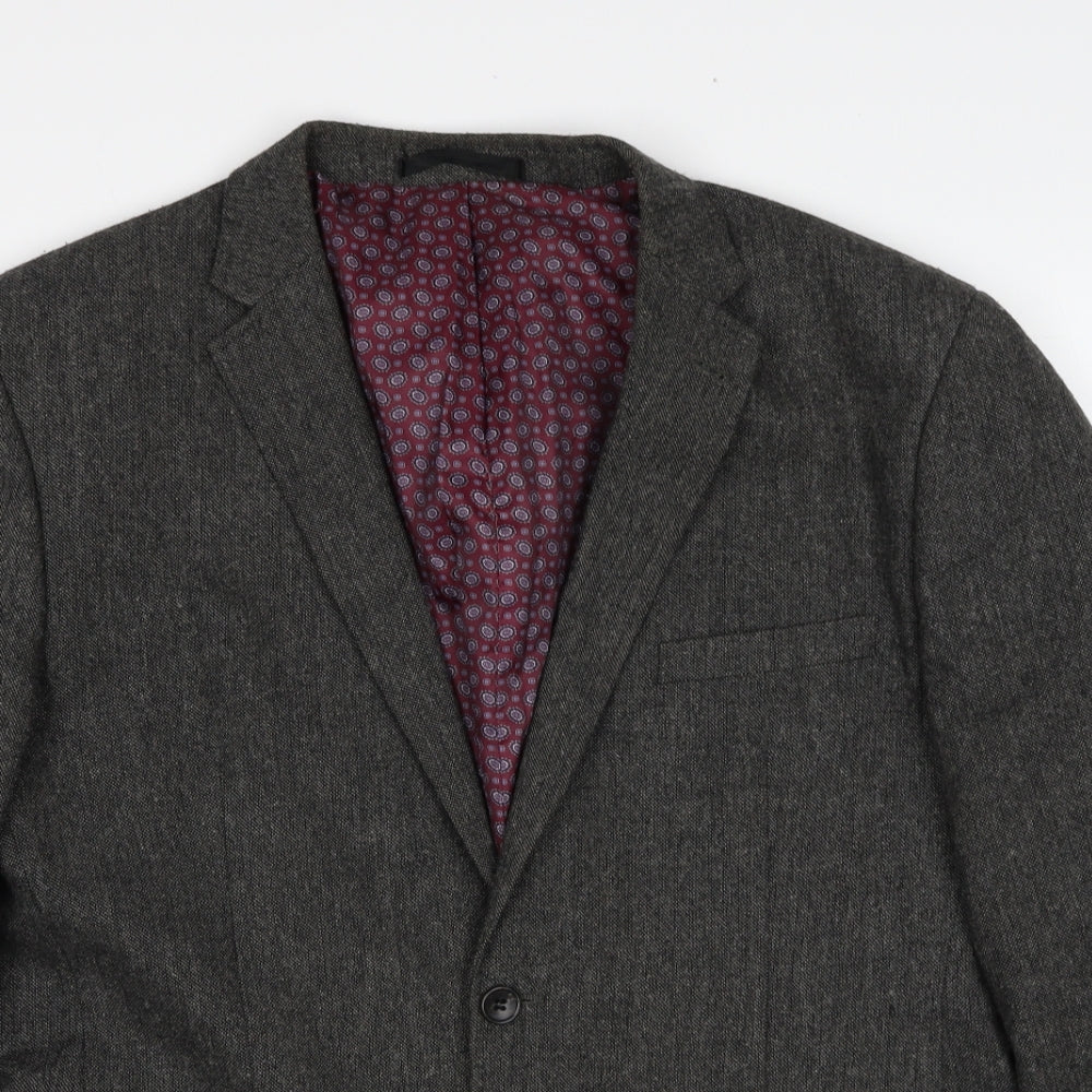 Mens UK Size L Boston Crew Regular Grey Suit Jacket