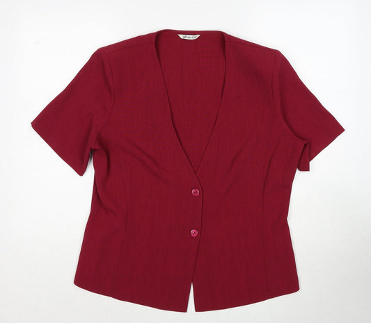 Berkertex Womens Red Jacket Blazer Size 16 Button