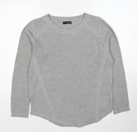 Zara Mens Grey Polyester Pullover Sweatshirt Size S