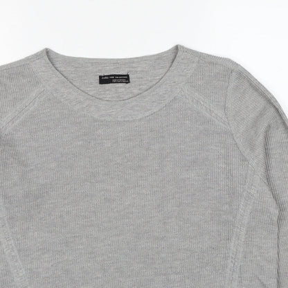 Zara Mens Grey Polyester Pullover Sweatshirt Size S