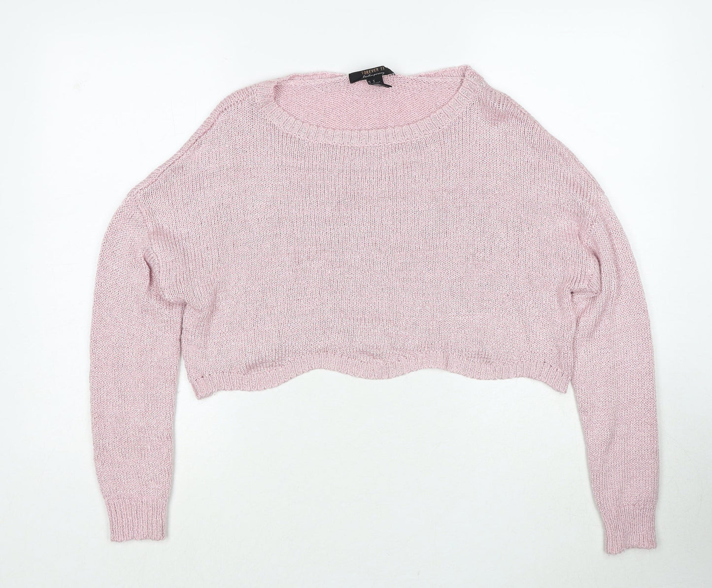 Womens UK Size M FOREVER 21 Pink Pullover Jumper