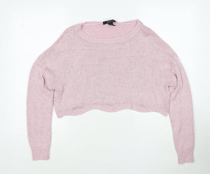 Womens UK Size M FOREVER 21 Pink Pullover Jumper