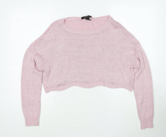 Womens UK Size M FOREVER 21 Pink Pullover Jumper