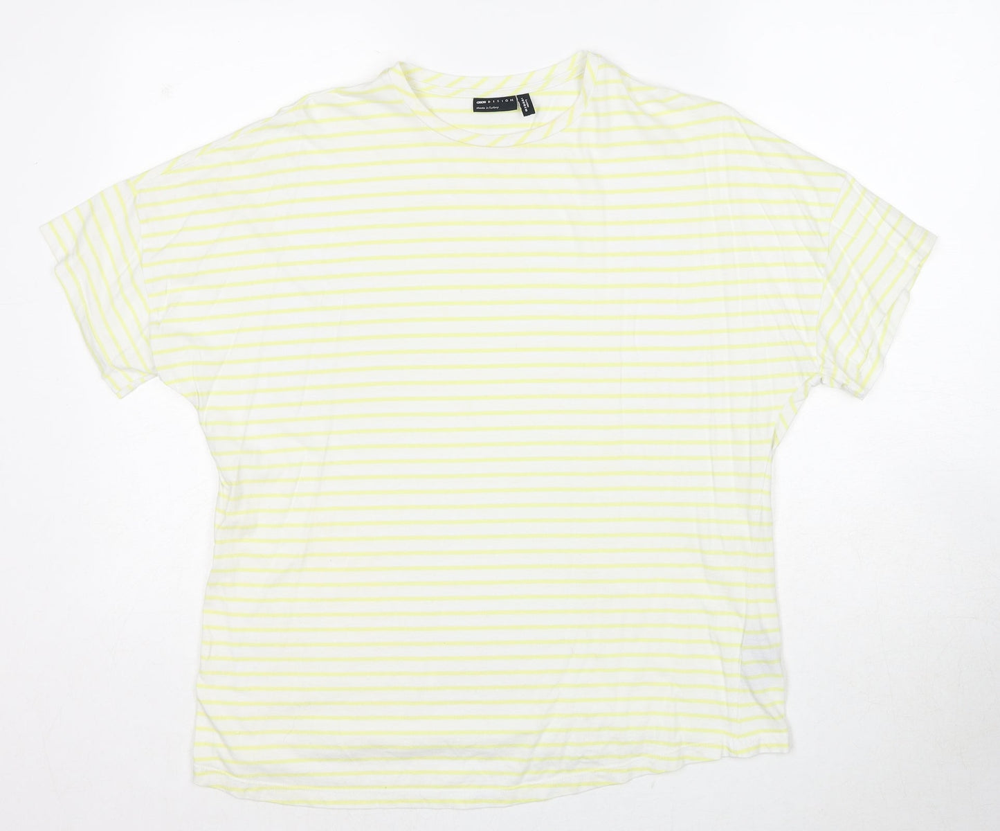 Womens UK Size 6 ASOS Yellow Basic T-Shirt