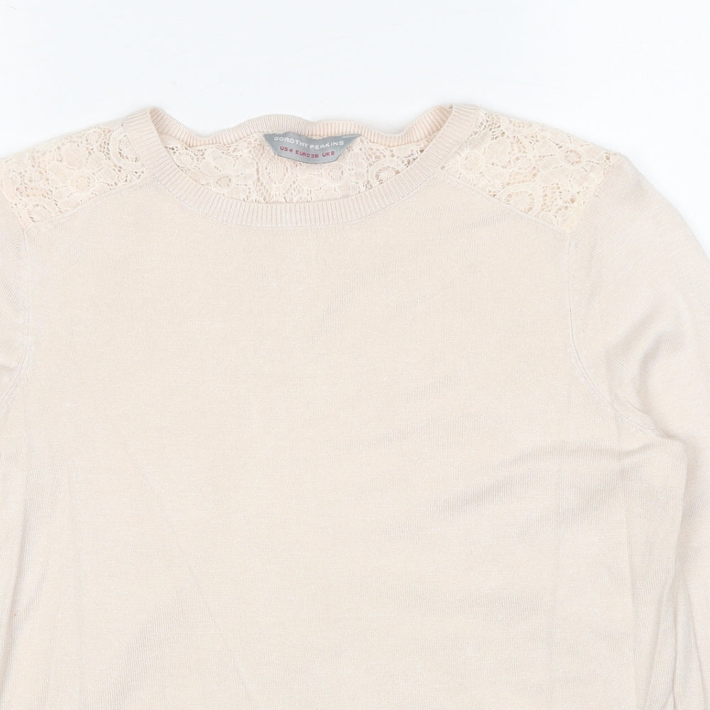 Womens UK Size 8 Dorothy Perkins Beige Pullover Jumper