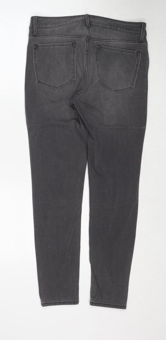 Old Navy Womens Grey Cotton Skinny Jeans Size 12 Regular Zip