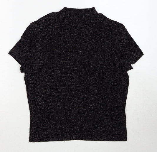 Womens UK Size M Monki Black Basic Blouse