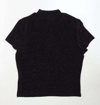Womens UK Size M Monki Black Basic Blouse