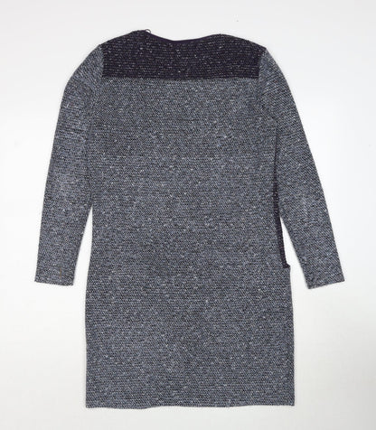 Stock Shop Womens Black Colourblock Polyester Jumper Dress Size S Round Neck Pullover