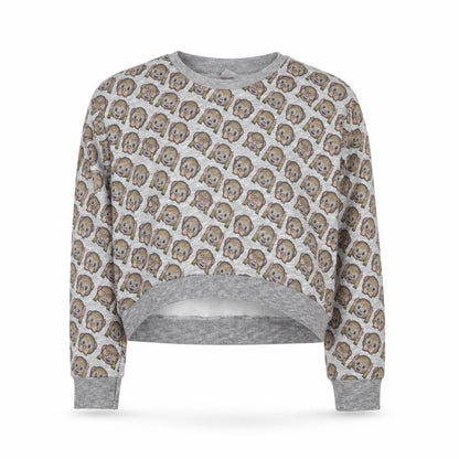 M&Co Girls Grey Geometric Cotton Pullover Sweatshirt Size 12-13 Years Pullover - Monkey Print
