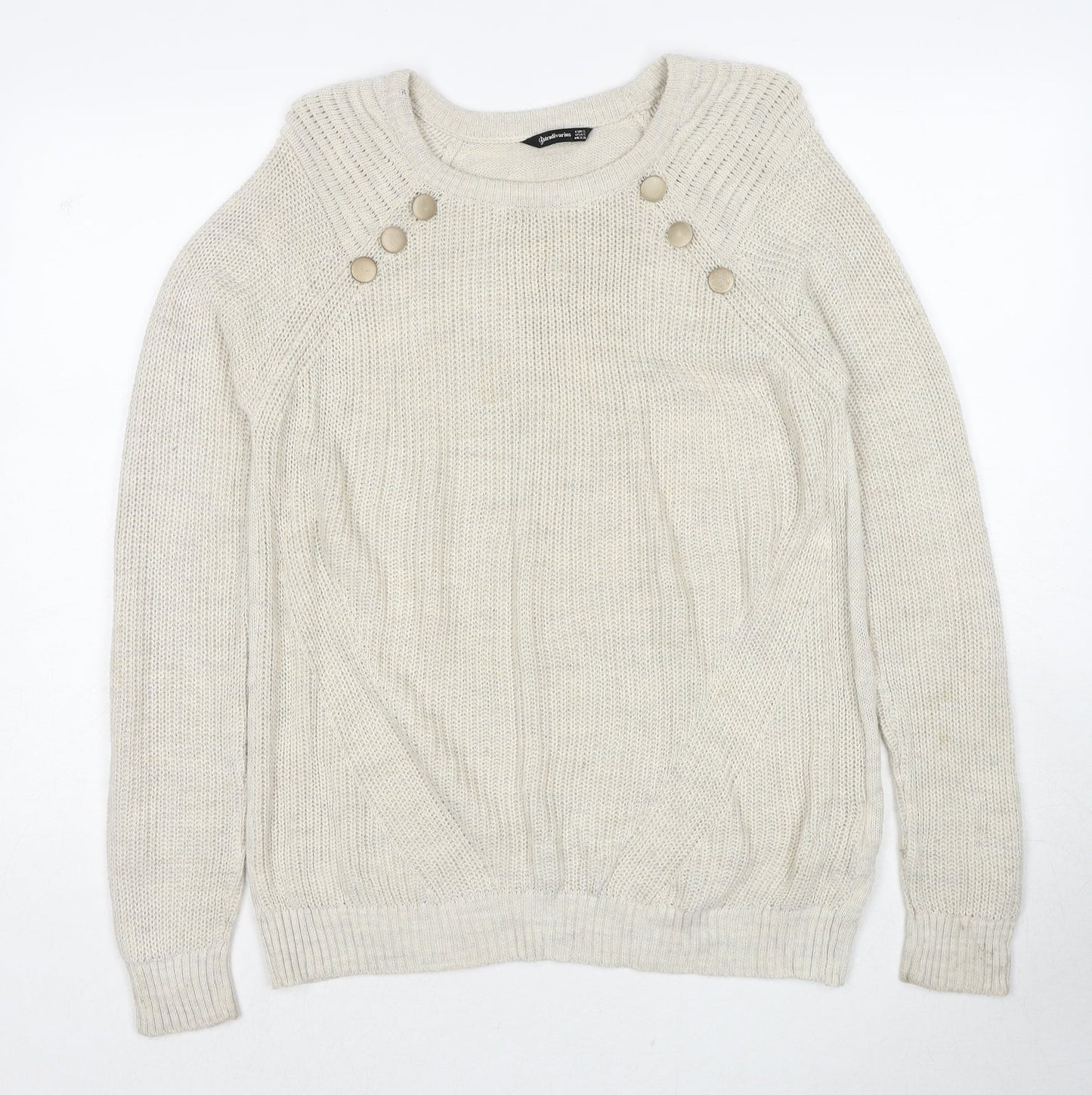 Womens UK Size S Stradivarius Beige Pullover Jumper