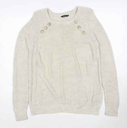 Womens UK Size S Stradivarius Beige Pullover Jumper