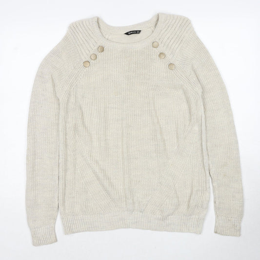 Womens UK Size S Stradivarius Beige Pullover Jumper