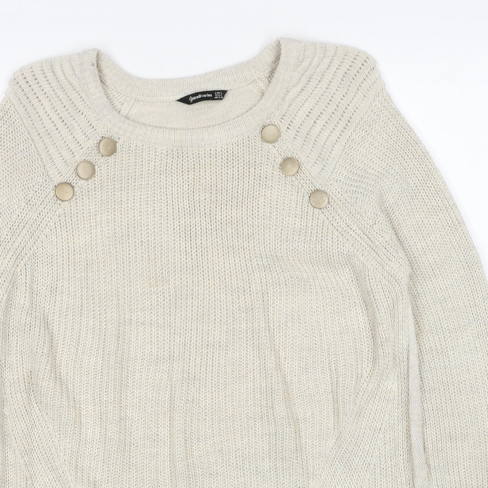 Womens UK Size S Stradivarius Beige Pullover Jumper