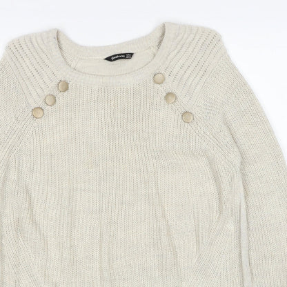 Womens UK Size S Stradivarius Beige Pullover Jumper